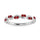 Diamond 1/6 Ct.Tw. And Ruby Wedding Band in 14K White Gold