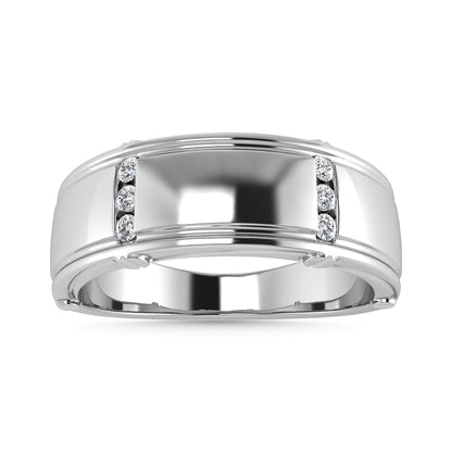 Diamond 1/10 Ct.Tw. Men?s Band in 14K White Gold