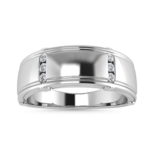 Diamond 1/10 Ct.Tw. Men?s Band in 14K White Gold