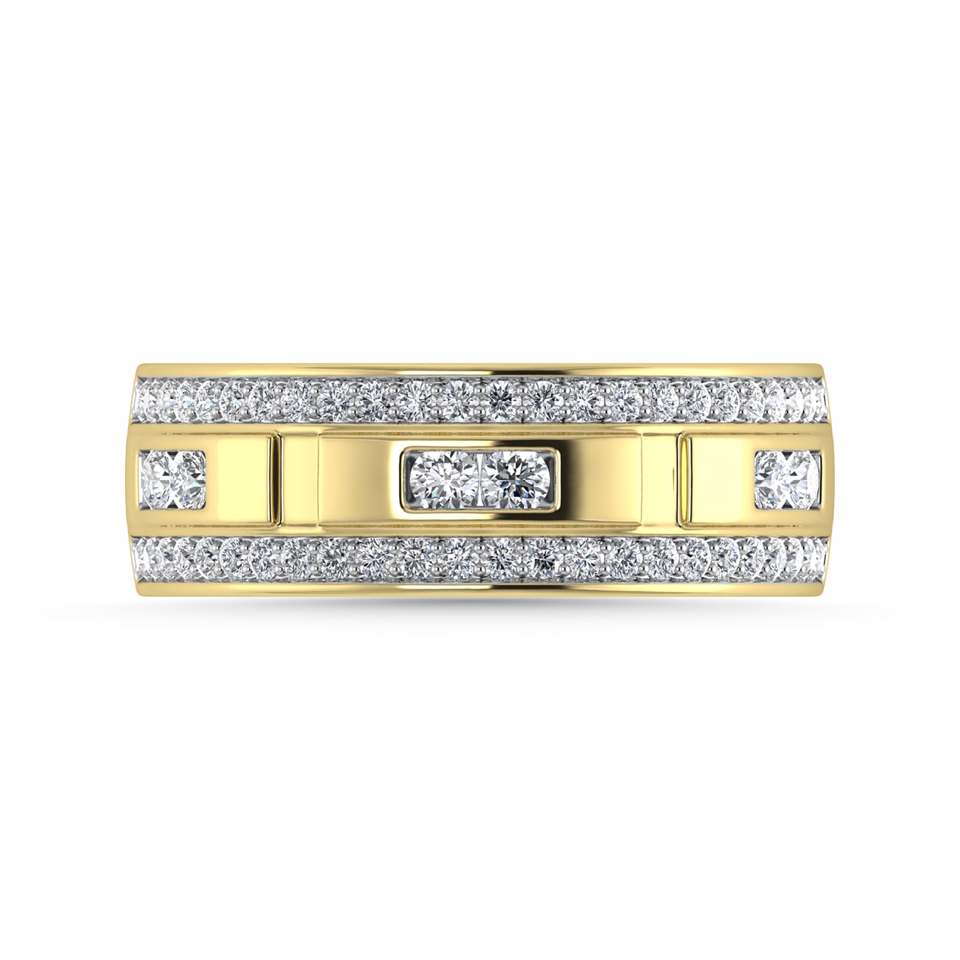 Diamond 3/4 Ct.Tw. Men?s Wedding Band in 14K Yellow Gold