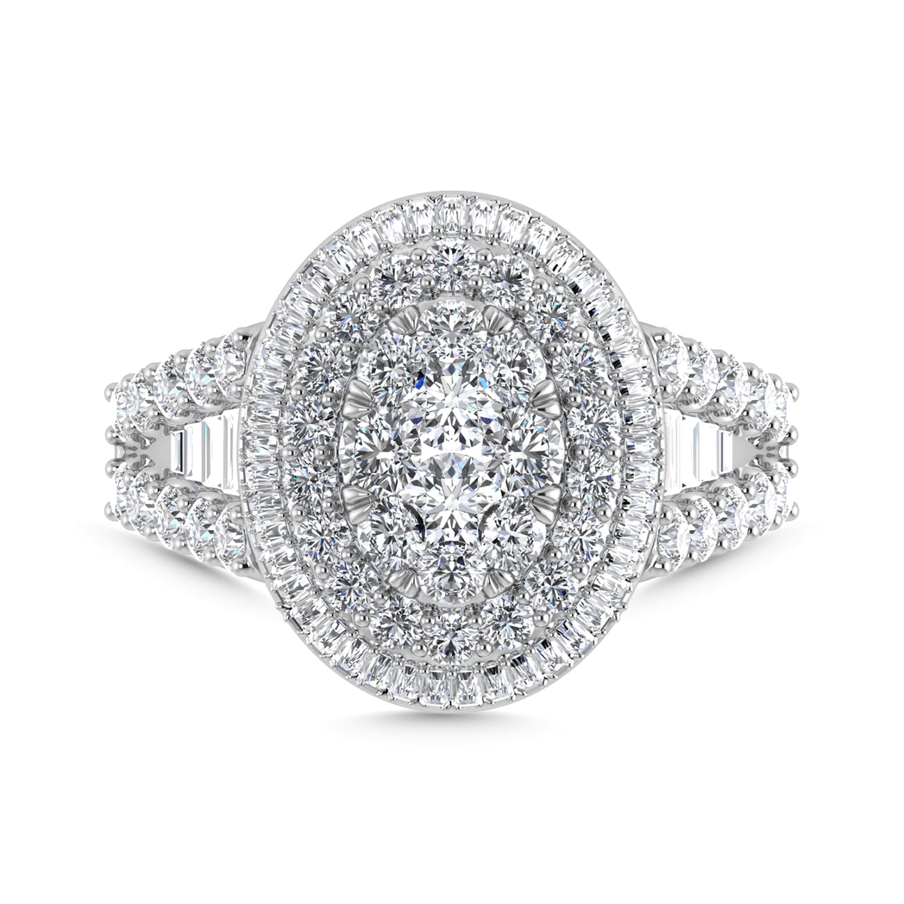 Diamond 2 1/3 Ct.Tw. Engagement Ring in 14K White Gold