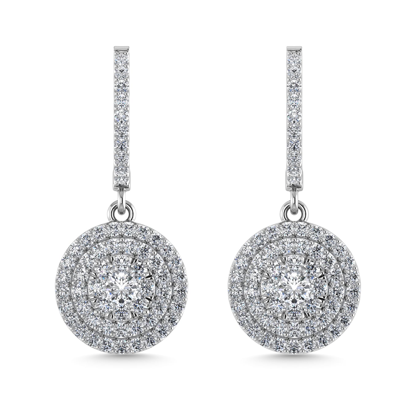 Diamond 1 Ct.Tw. Dangler Earrings in 14K White Gold