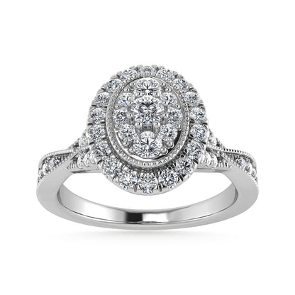 Diamond 1/2 Ct.Tw. Bridal Ring in 10K White Gold