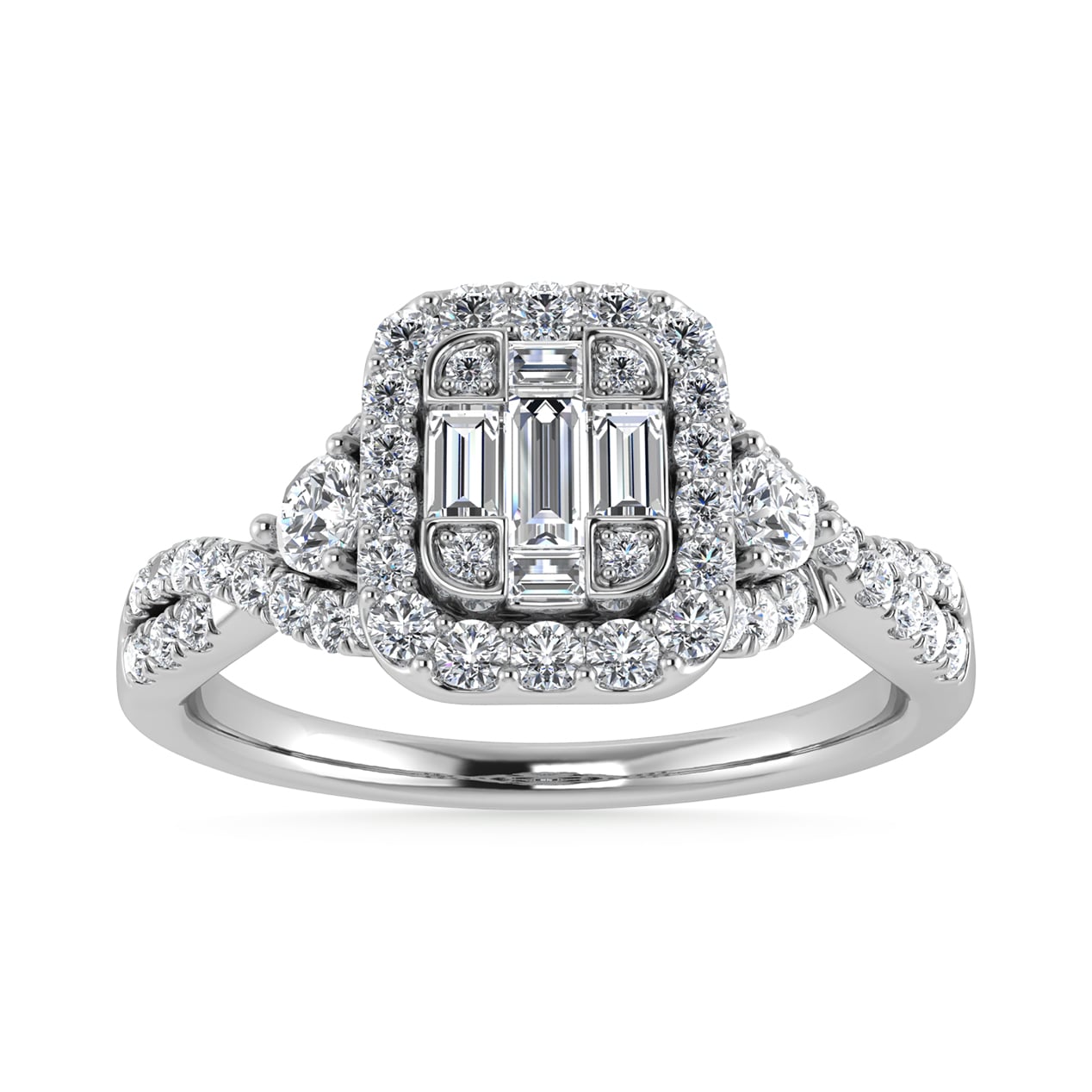 Diamond 3/8 Ct.Tw. Engagement Ring in 14K White Gold