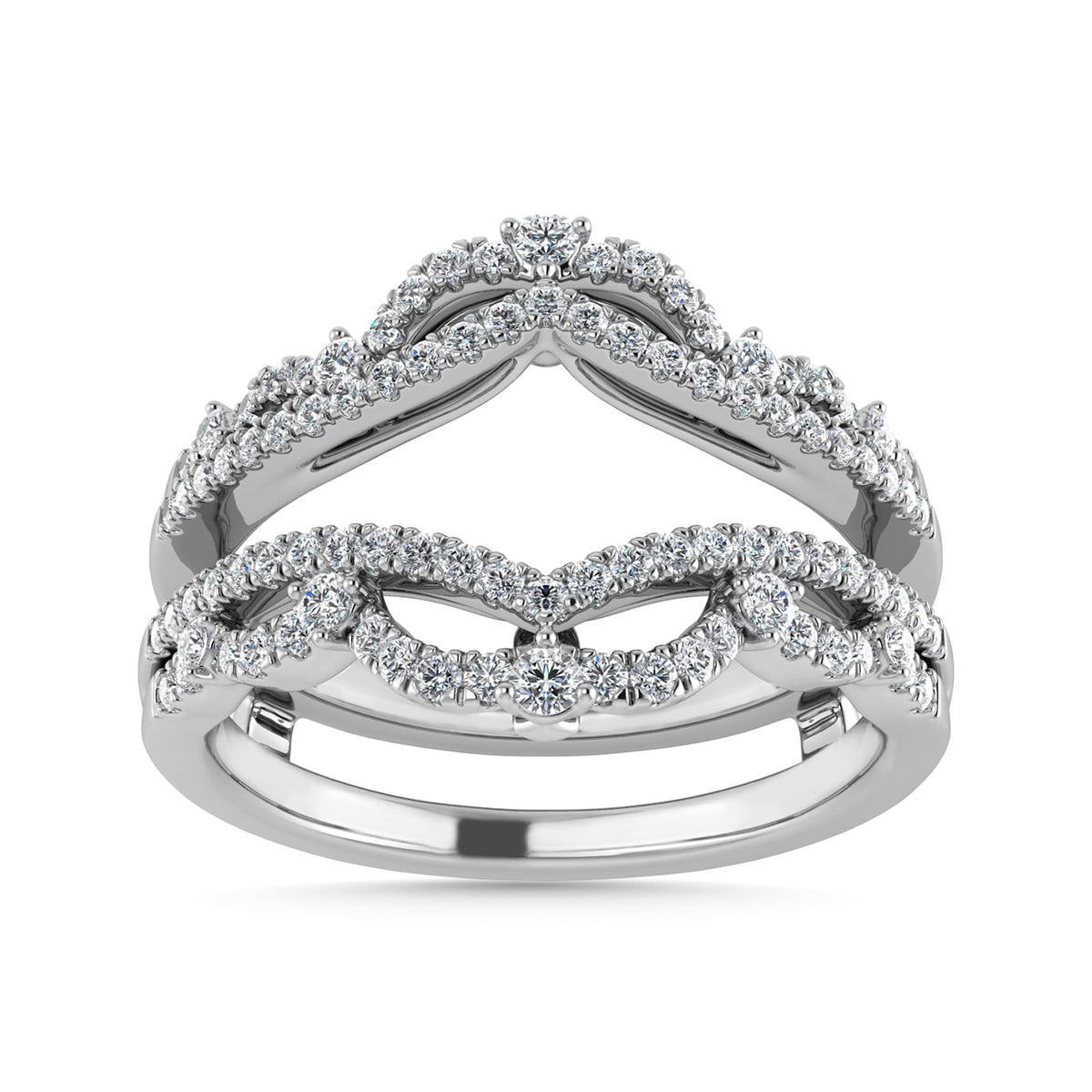 Diamond 1/3 Ct.Tw. Guard Ring in 14K White Gold
