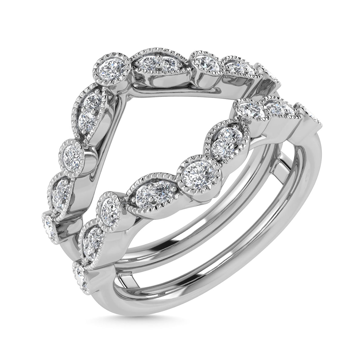 Diamond 3/8 Ct.Tw. Guard Ring in 14K White Gold