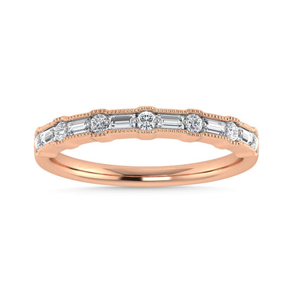 Diamond 1/4 Ct.Tw. Ladies Wedding Band in 14K Rose Gold