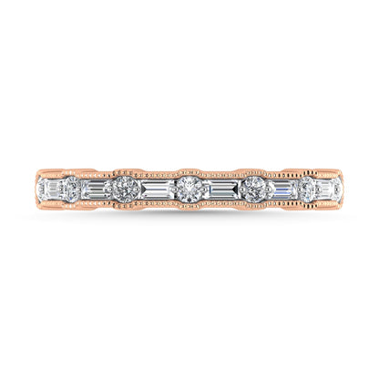 Diamond 1/4 Ct.Tw. Ladies Wedding Band in 14K Rose Gold