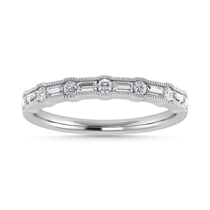 Diamond 1/4 Ct.Tw. Ladies Wedding Band in 14K White Gold