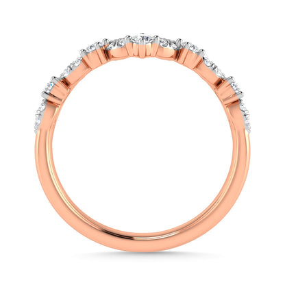 Diamond 1/5 Ct.Tw. Chevron Band in 10K Rose Gold