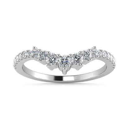 Diamond 1/4 Ct.Tw. Chevron Band in 14K White Gold