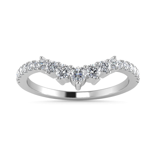 Diamond 1/4 Ct.Tw. Chevron Band in 14K White Gold