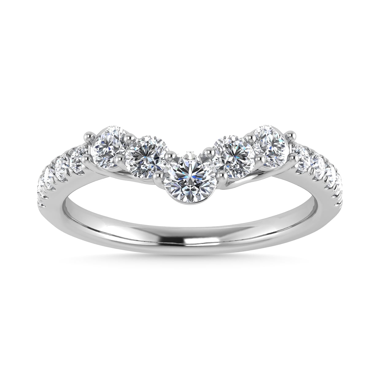 Diamond 1/2 Ct.Tw. Chevron Band in 14K White Gold