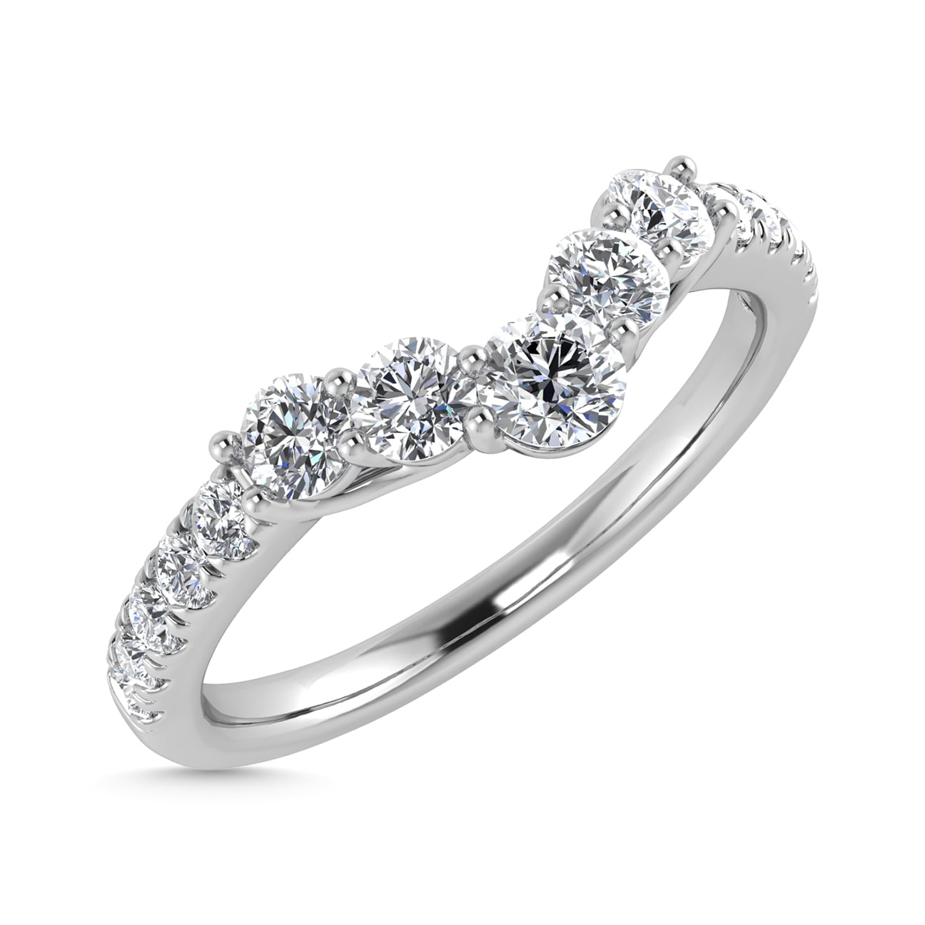 Diamond 1/2 Ct.Tw. Chevron Band in 14K White Gold