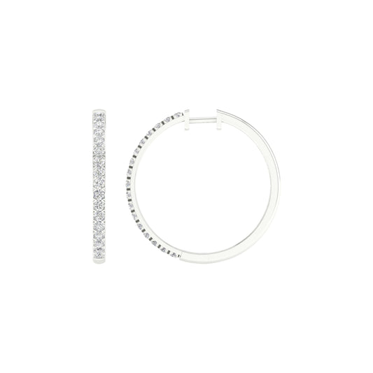 14K 2.00CT Certified Lab Grown Diamond Hoop Earrings