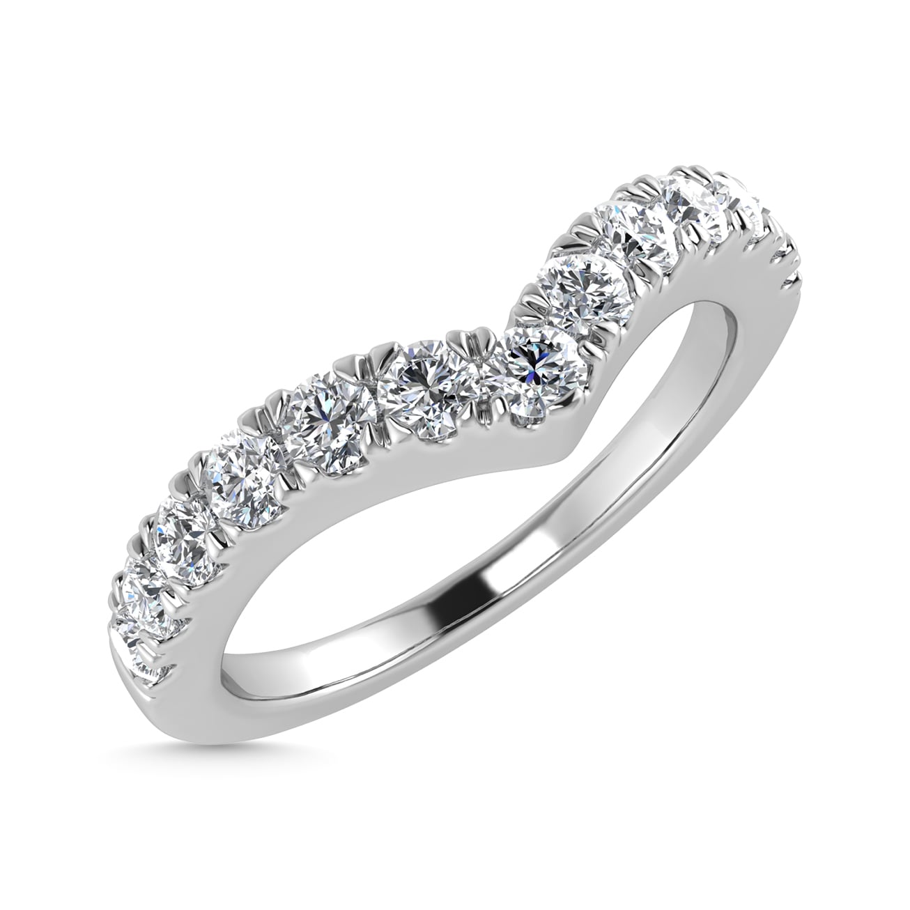 Diamond 1/2 Ct.Tw. Chevron Band in 10K White Gold