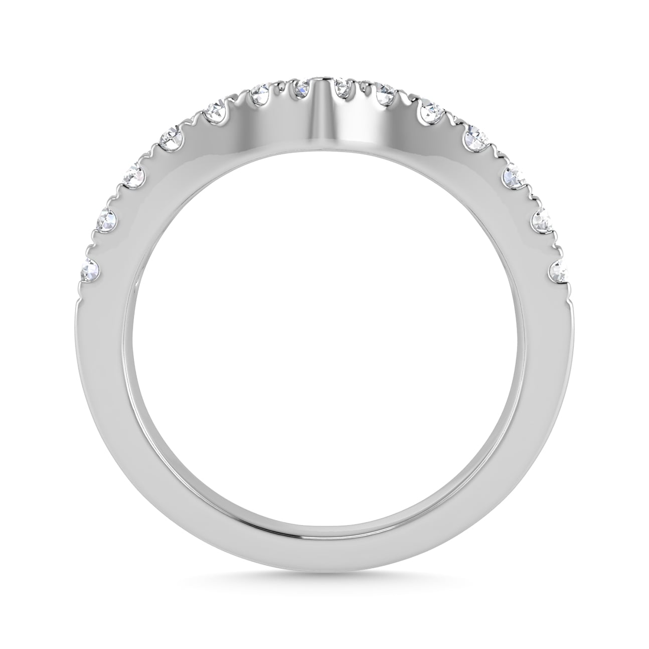 Diamond 1/2 Ct.Tw. Chevron Band in 10K White Gold