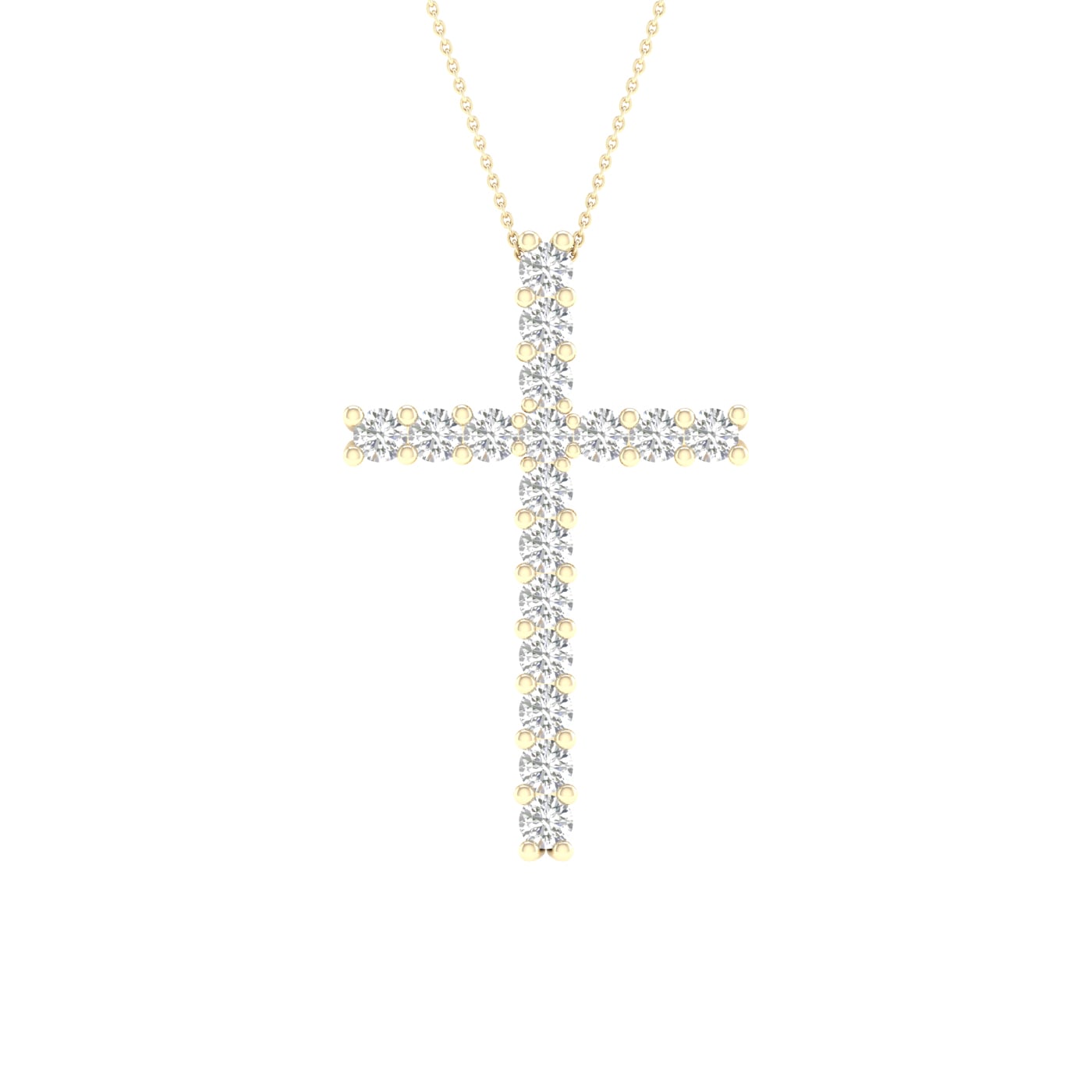 14K 0.50CT Certified Lab Grown Diamond Cross Pendant ( IGI Certified )