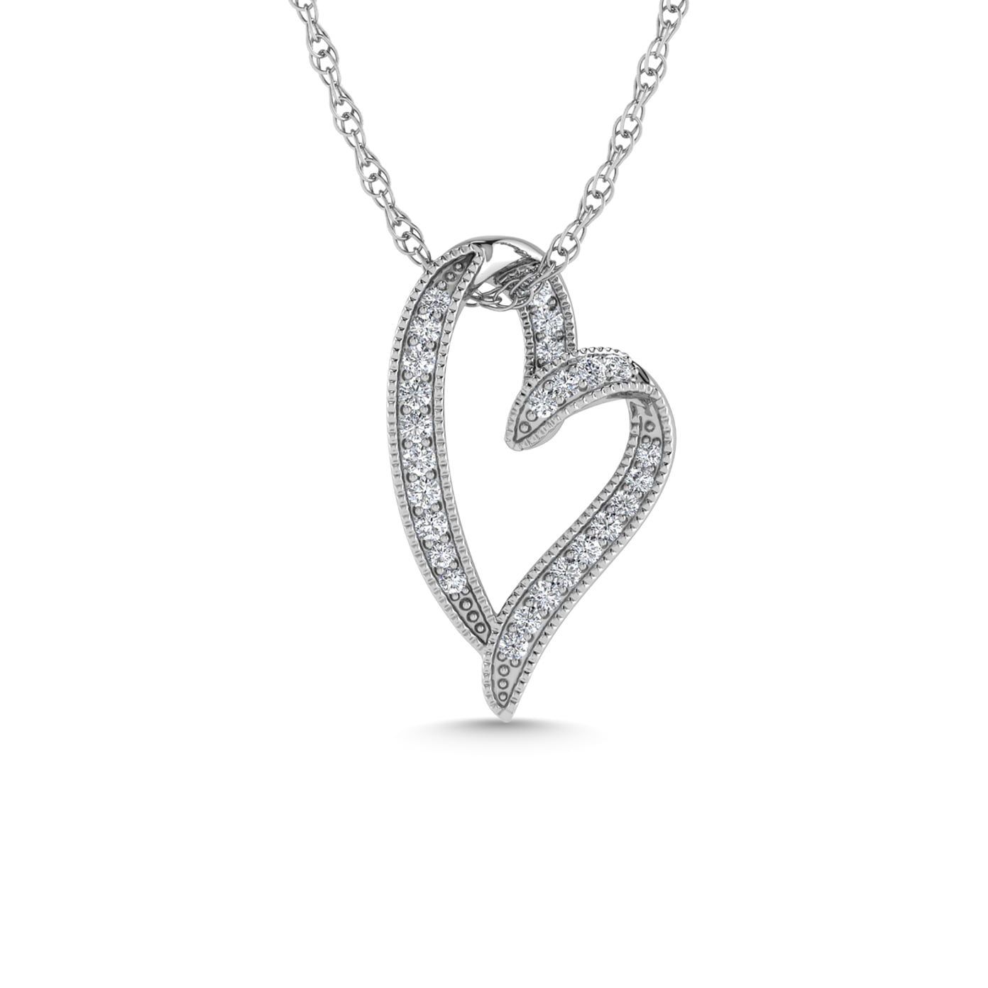 Diamond 1/6 Ct.Tw. Heart Pendant in 10K White Gold