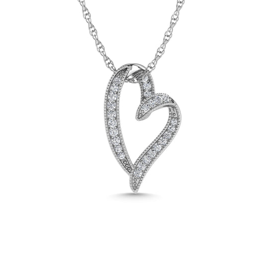 Diamond 1/6 Ct.Tw. Heart Pendant in 10K White Gold