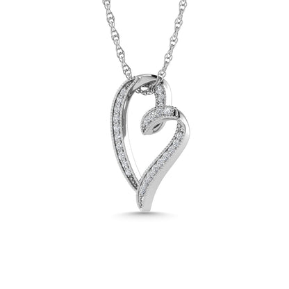 Diamond 1/6 Ct.Tw. Heart Pendant in 10K White Gold