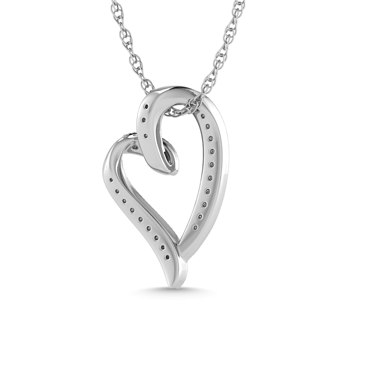 Diamond 1/6 Ct.Tw. Heart Pendant in 10K White Gold