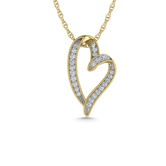 Diamond 1/6 Ct.Tw. Heart Pendant in 10K Yellow Gold