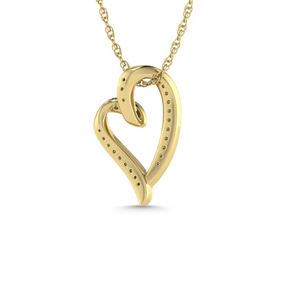 Diamond 1/6 Ct.Tw. Heart Pendant in 10K Yellow Gold