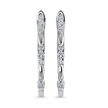Diamond 3/8 Ct.Tw. Hoop Earrings in 10K White Gold