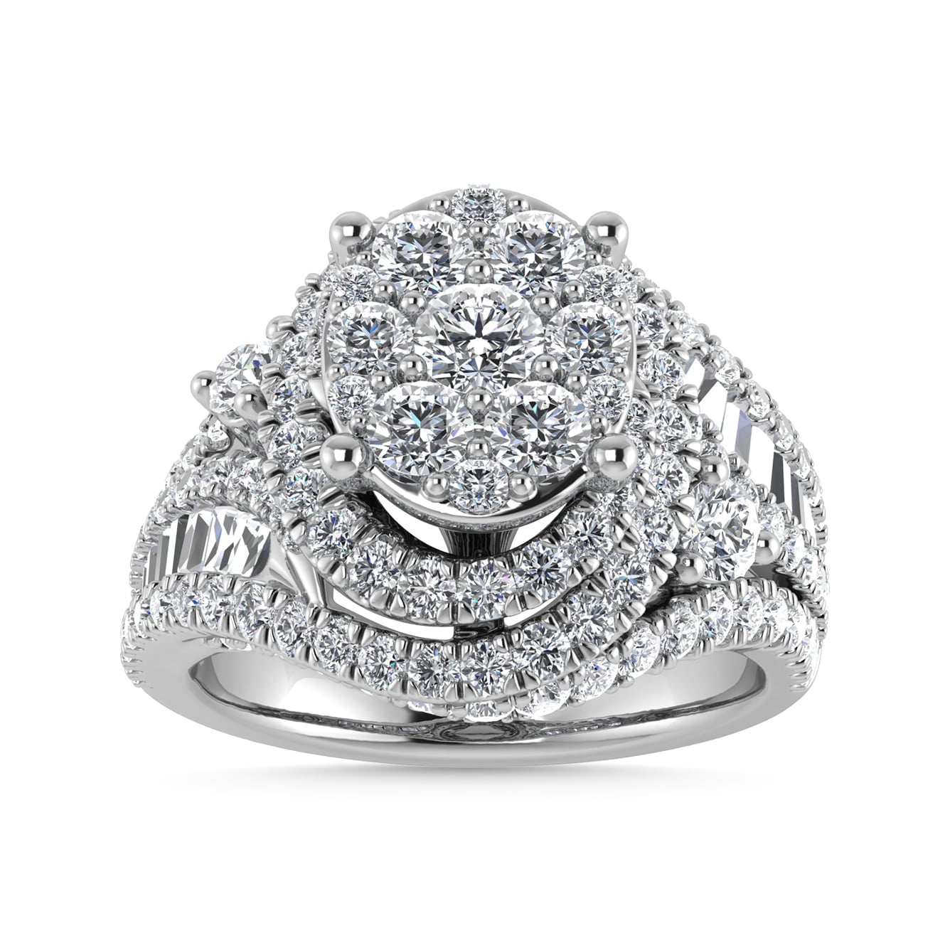 Diamond 1 5/8 Ct.Tw. Engagement Ring in 14K White Gold