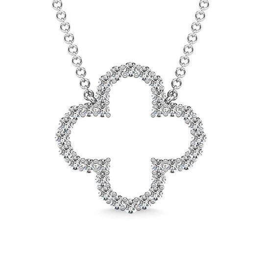 Diamond 1/3 Ct.Tw. Clover Pendant in 10K White Gold