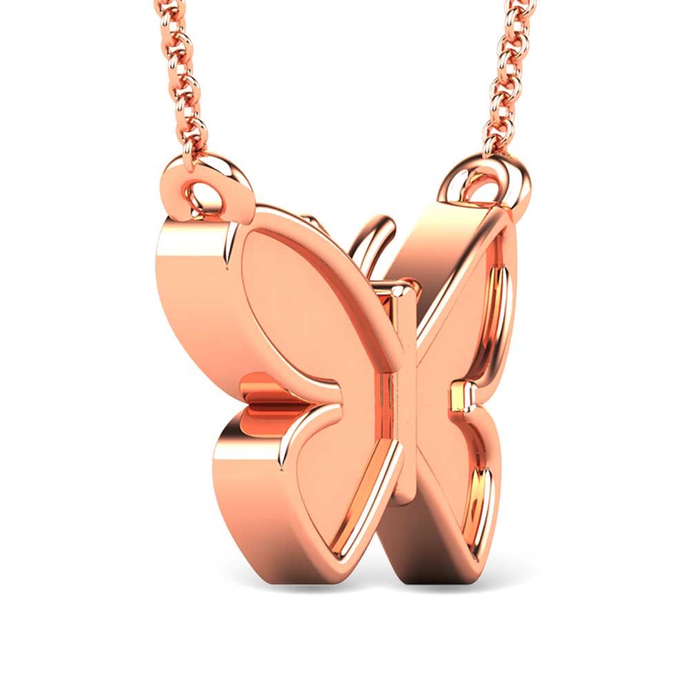 Diamond 1/10 Ct.Tw. Butterfly Pendant in 10K Rose Gold