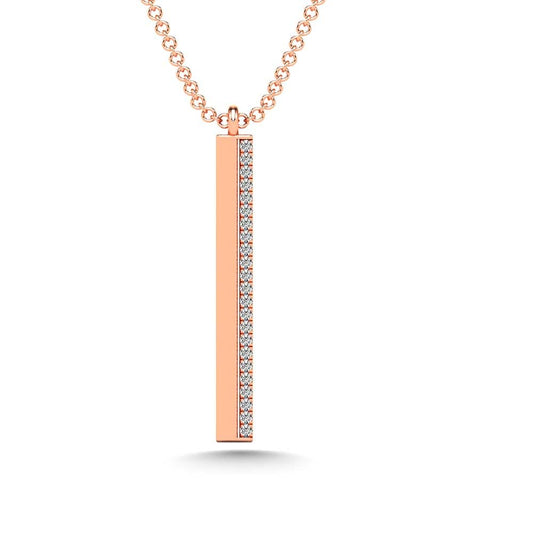 Diamond 1/20 Ct.Tw. Bar Pendant in 10K Rose Gold