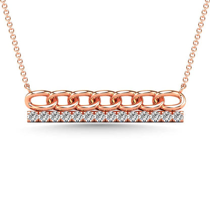 Diamond 1/5 Ct.Tw. Bar Necklace in 10K Rose Gold