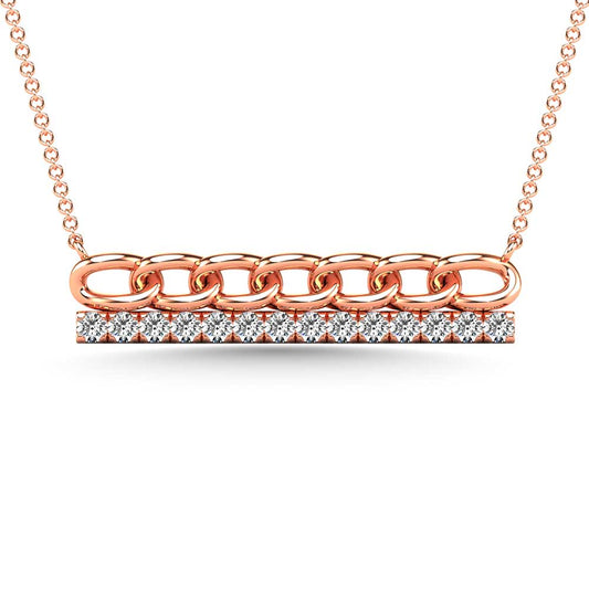 Diamond 1/5 Ct.Tw. Bar Necklace in 10K Rose Gold