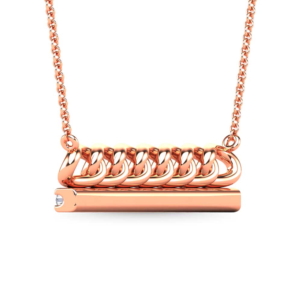 Diamond 1/5 Ct.Tw. Bar Necklace in 10K Rose Gold