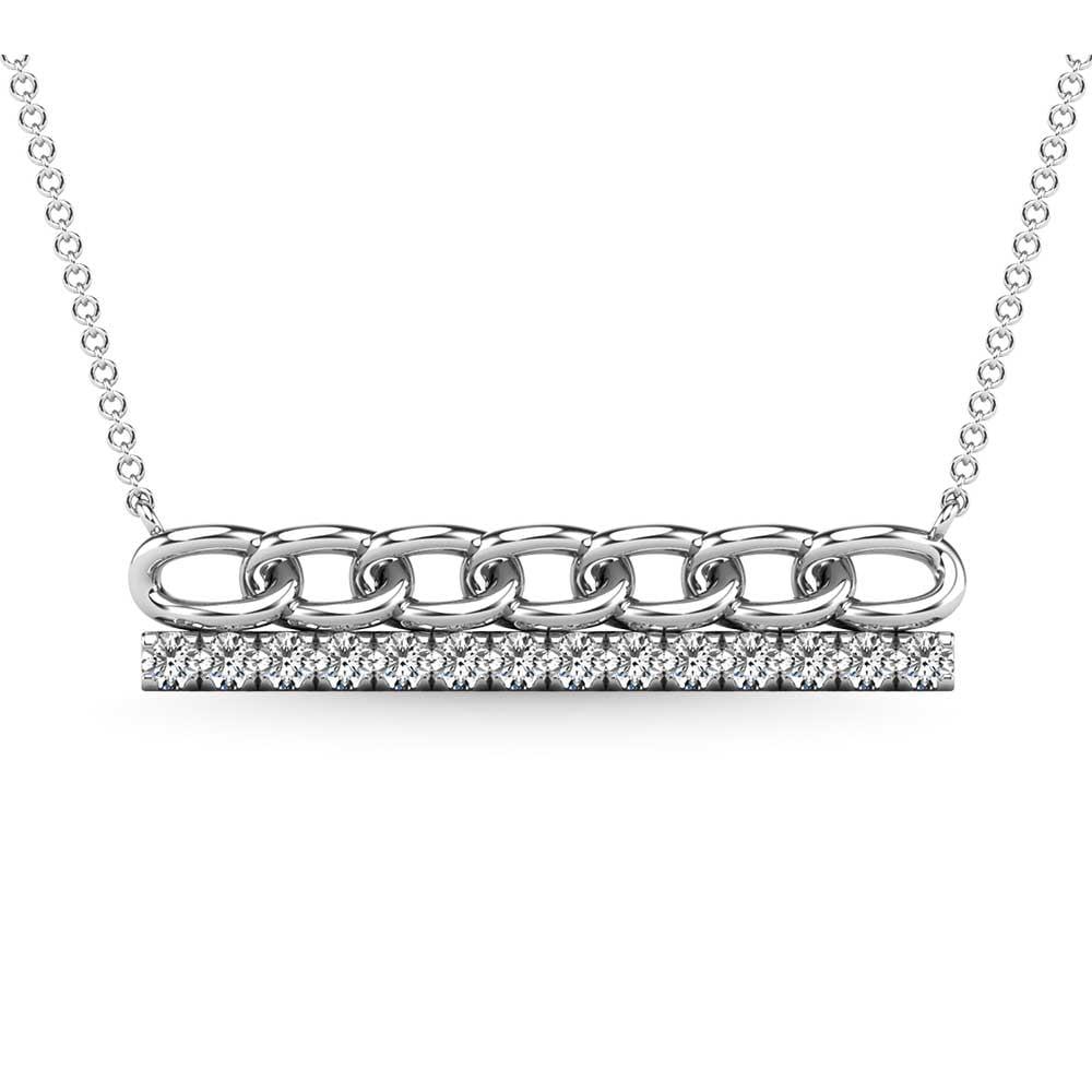 Diamond 1/5 Ct.Tw. Bar Necklace in 10K White Gold