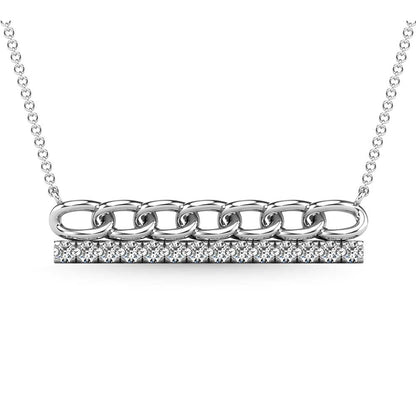Diamond 1/5 Ct.Tw. Bar Necklace in 10K White Gold