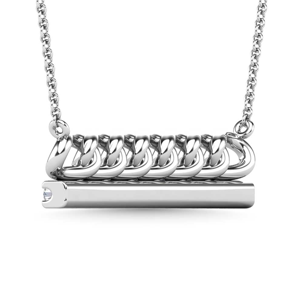 Diamond 1/5 Ct.Tw. Bar Necklace in 10K White Gold