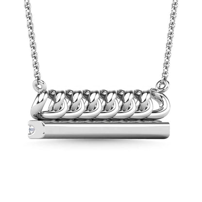 Diamond 1/5 Ct.Tw. Bar Necklace in 10K White Gold