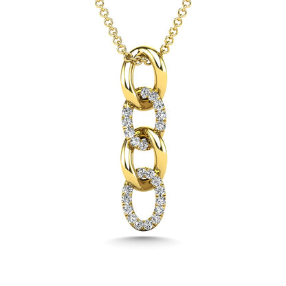 14K Yellow Gold Diamond 1/8 Ct.Tw. Fashion Pendant