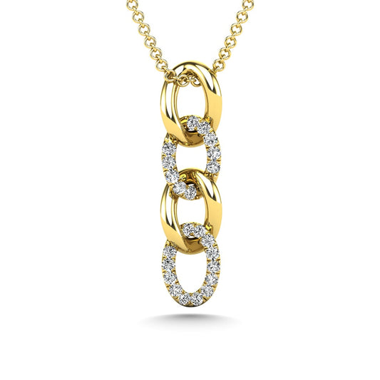14K Yellow Gold Diamond 1/8 Ct.Tw. Fashion Pendant