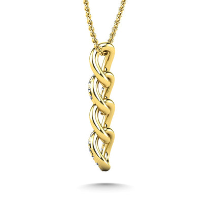 14K Yellow Gold Diamond 1/8 Ct.Tw. Fashion Pendant