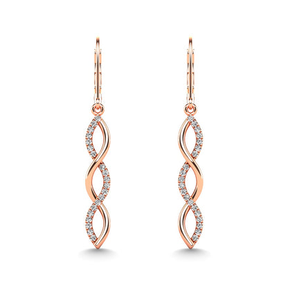 10K Rose Gold Diamond 1/6 Ct.Tw. Fashion Earrings