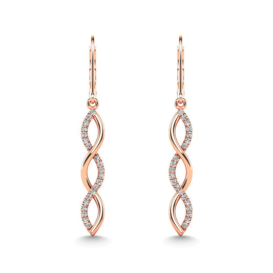 10K Rose Gold Diamond 1/6 Ct.Tw. Fashion Earrings