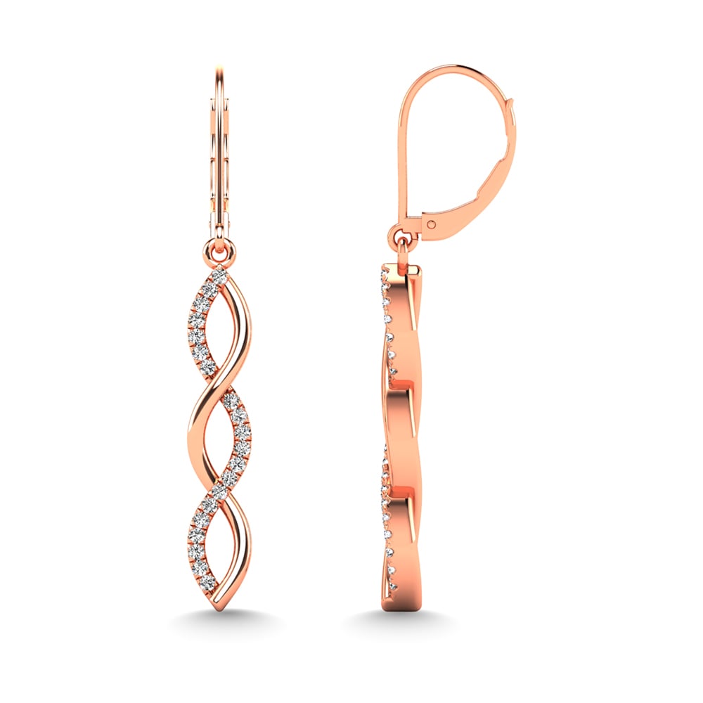 10K Rose Gold Diamond 1/6 Ct.Tw. Fashion Earrings
