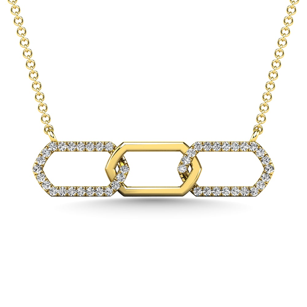 10K Yellow Gold Diamond 1/6 Ct.Tw. Fashion Necklace