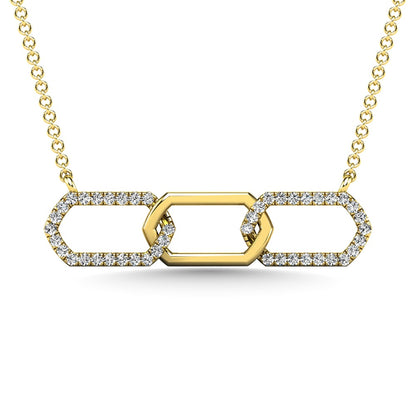 10K Yellow Gold Diamond 1/6 Ct.Tw. Fashion Necklace