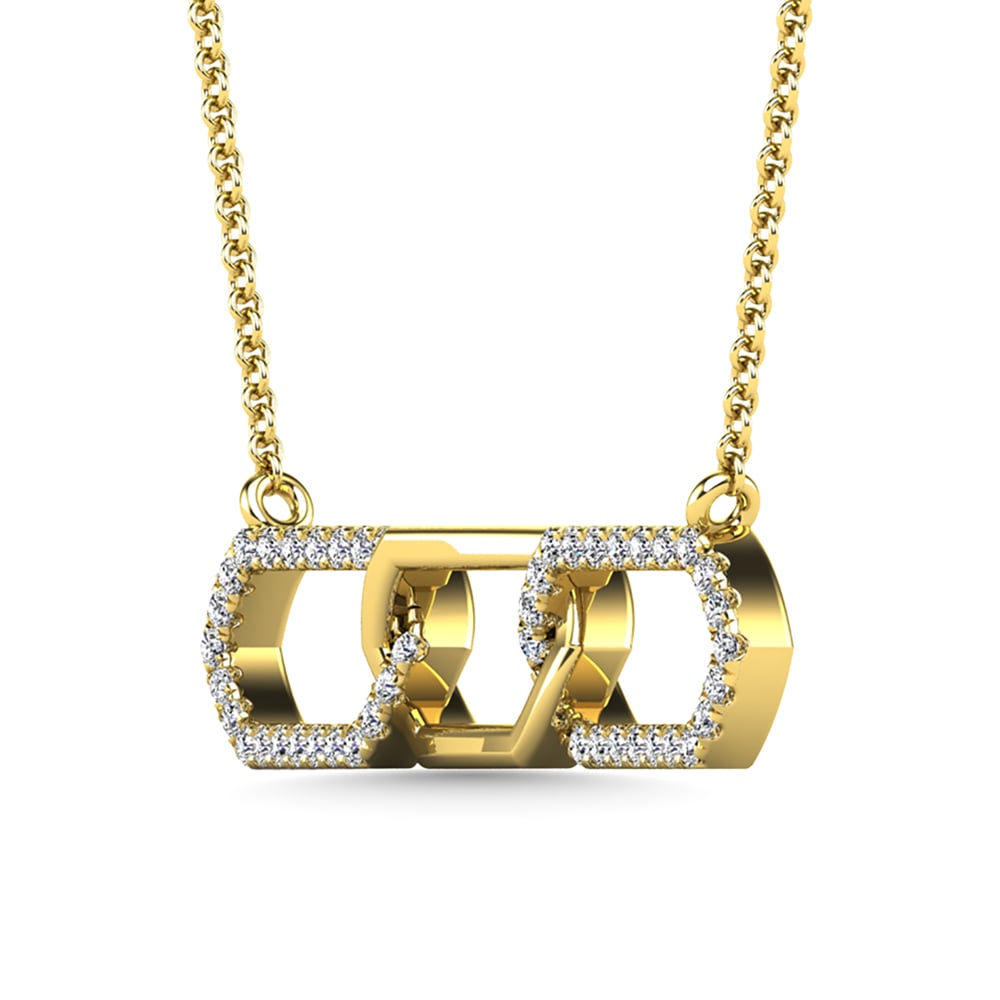 10K Yellow Gold Diamond 1/6 Ct.Tw. Fashion Necklace