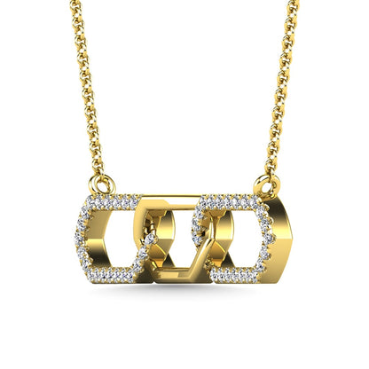 10K Yellow Gold Diamond 1/6 Ct.Tw. Fashion Necklace